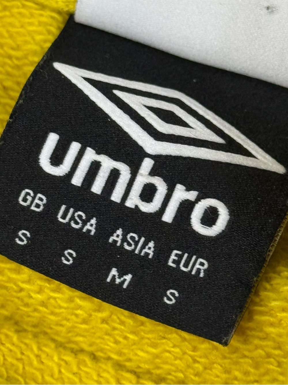 Vetements Yellow Black Gray Colorblock Hoodie with Umbro Logo Size Small - Picture 8 of 12